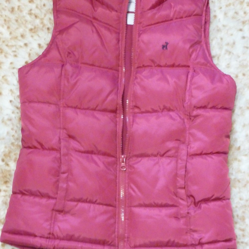 Puffy Vest Full Zip Pink Fleece Lined XL kids